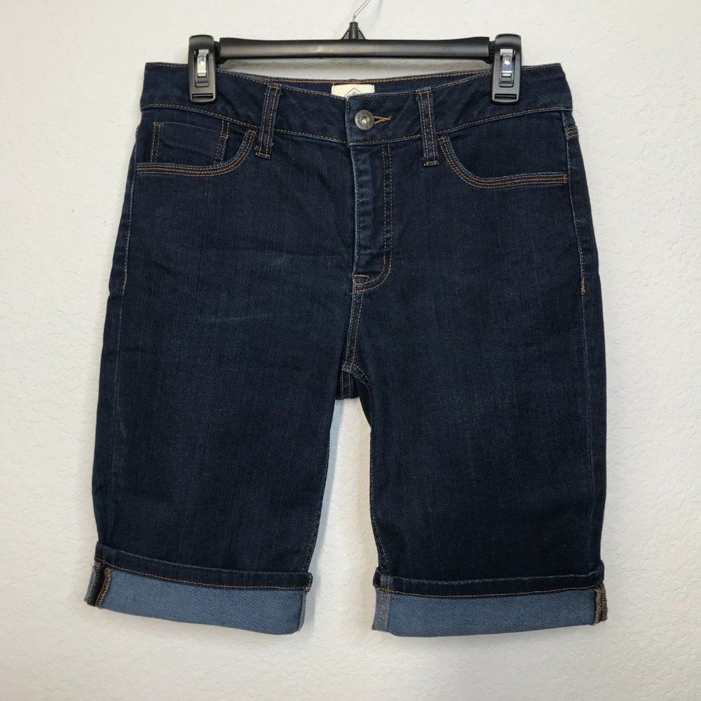 St. John's Bay Denim Bermuda Shorts | Dark Wash | Size 6 - Picture 3 of 8